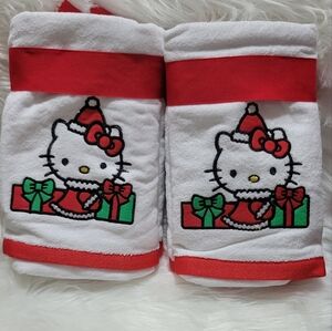 Set Of 2 Hell Kitty Christmas Towels